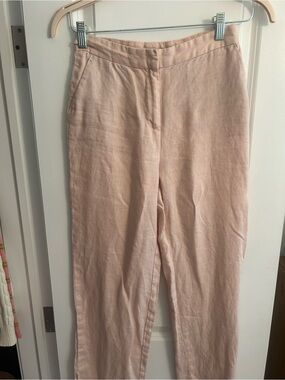 Zara Linen-Blend Light Pink Women's Pants